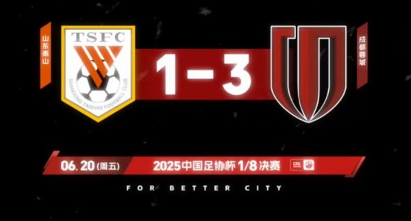 足协杯1/8总决赛 ,成都蓉城客场应战 3-1战胜山东泰山!