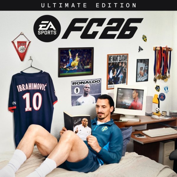 神还原！FC26终极版封面：伊布手捧偶像大罗的书，墙上贴大罗海报