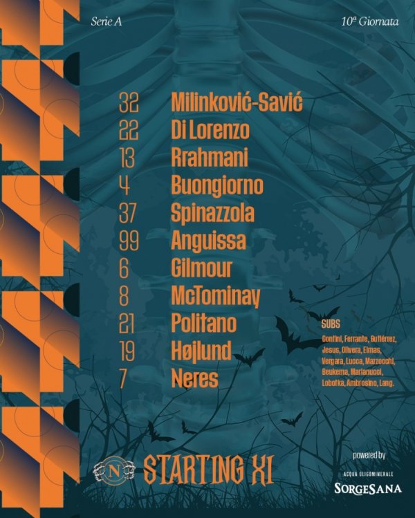 那不勒斯杆位：霍伊伦、麦克托米奈出战，德布劳内缺阵